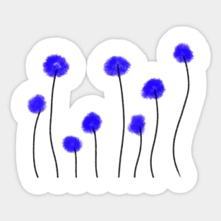 Blue watercolor floral art design Sticker